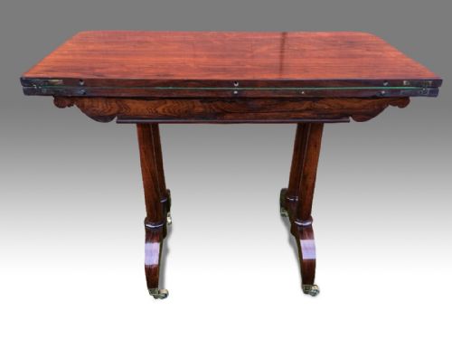 A FINE REGENCY ROSEWOOD CARD OR GAMES TABLE - ADDITIONAL PHOTO 4