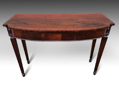 SUPERB LATE 18TH CENTURY GEORGE III PERIOD BOWFRONT SERVING OR CONSOLE TABLE - ADDITIONAL PHOTO 3