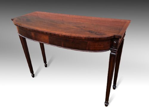 SUPERB LATE 18TH CENTURY GEORGE III PERIOD BOWFRONT SERVING OR CONSOLE TABLE - ADDITIONAL PHOTO 4
