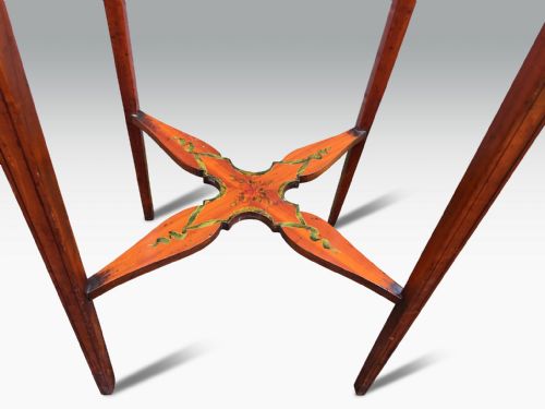 LATE 19TH C SATINWOOD PAINTED BOOKSTAND - ADDITIONAL PHOTO 1