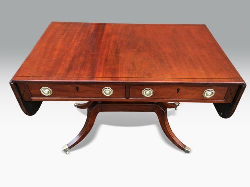 A FINE REGENCY MAHOGANY EBONY INLAID SOFA TABLE - ADDITIONAL PHOTO 1