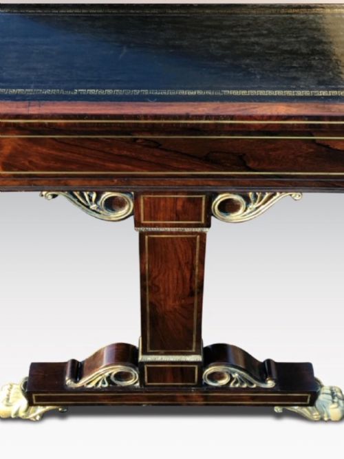 SUPERB IMPORTANT REGENCY ROSEWOOD BRASS INLAID LIBRARY READING TABLE WITH ORMOLU MOUNTS ATTRIBUTED TO GILLOWS - ADDITIONAL PHOTO 11