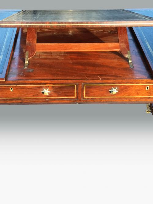 SUPERB IMPORTANT REGENCY ROSEWOOD BRASS INLAID LIBRARY READING TABLE WITH ORMOLU MOUNTS ATTRIBUTED TO GILLOWS - ADDITIONAL PHOTO 13