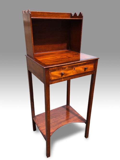 a very fine george iii mahogany inlaid cheveret table after a design by gillows - CATEGORY: ANTIQUE FURNITURE - DATED GEORGIAN
