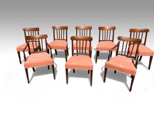 a wonderful very handsome set 62 george iii sheraton mahogany dining chairs - CATEGORY: ANTIQUE CHAIRS - DATED GEORGIAN