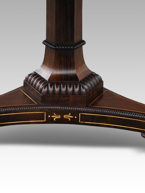 A SUPERB REGENCY ROSEWOOD BRASS INLAID CENTRE TABLE ATTRIBUTED TO GILLOWS OF LANCASTER - ADDITIONAL PHOTO 4