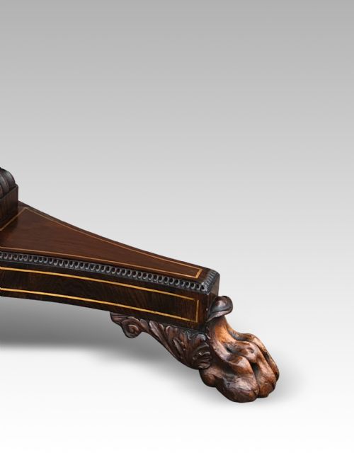 A SUPERB REGENCY ROSEWOOD BRASS INLAID CENTRE TABLE ATTRIBUTED TO GILLOWS OF LANCASTER - ADDITIONAL PHOTO 6