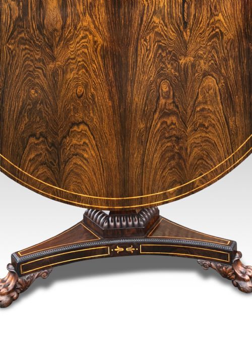 A SUPERB REGENCY ROSEWOOD BRASS INLAID CENTRE TABLE ATTRIBUTED TO GILLOWS OF LANCASTER - ADDITIONAL PHOTO 7