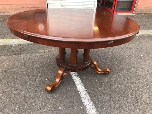 A SUPERB RARE WILLIAM IV EXPANDING CIRCULAR MAHOGANY DINING TABLE - ADDITIONAL PHOTO 1