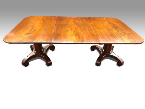 a fine regency mahogany twin pedestal dining table - CATEGORY: ANTIQUE TABLES - DATED REGENCY