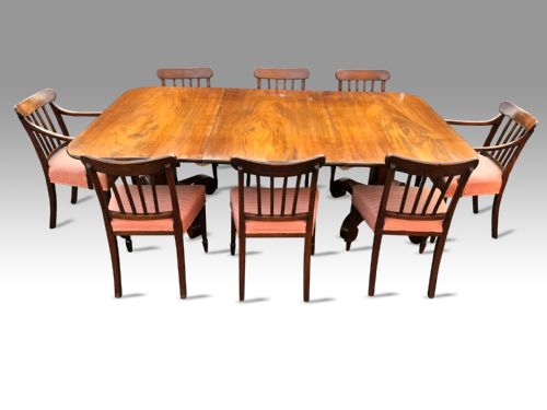 A FINE REGENCY MAHOGANY TWIN PEDESTAL DINING TABLE - ADDITIONAL PHOTO 3