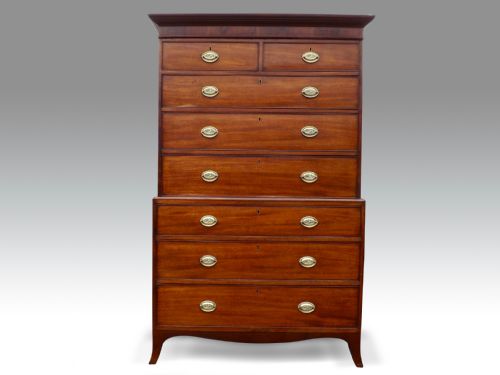 a delightful george iii mahogany tallboy of wonderfully small size - CATEGORY: ANTIQUE CHEST OF DRAWERS - DATED GEORGIAN