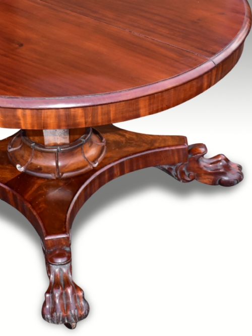 A FINE REGENCY MAHOGANY CIRCULAR EXTENDING DINING TABLE - ADDITIONAL PHOTO 3