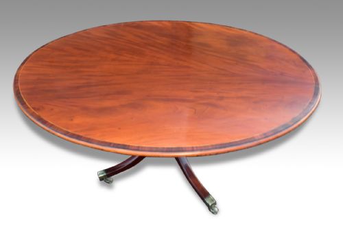 A FINE GEORGE III MAHOGANY OVAL TILT TOP BREAKFAST TABLE - ADDITIONAL PHOTO 1