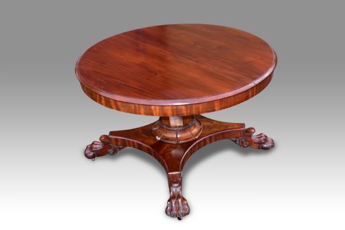 A FINE REGENCY MAHOGANY CIRCULAR EXTENDING DINING TABLE - ADDITIONAL PHOTO 5