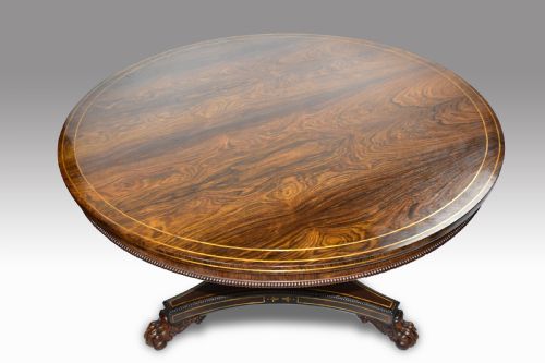 A SUPERB REGENCY ROSEWOOD BRASS INLAID CENTRE TABLE ATTRIBUTED TO GILLOWS OF LANCASTER - ADDITIONAL PHOTO 13