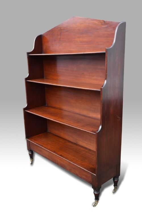 A WILLIAM IV MAHOGANY WATERFALL BOOKCASE - ADDITIONAL PHOTO 3