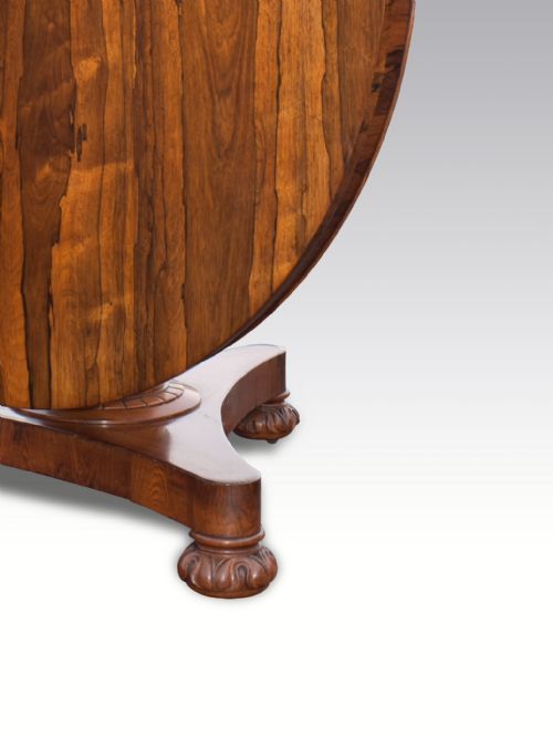 A LATE REGENCY ROSEWOOD CENTRE TABLE - ADDITIONAL PHOTO 6