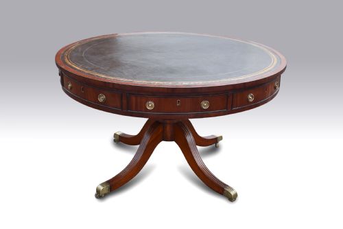 A REGENCY MAHOGANY EBONY DRUM TABLE - ADDITIONAL PHOTO 1