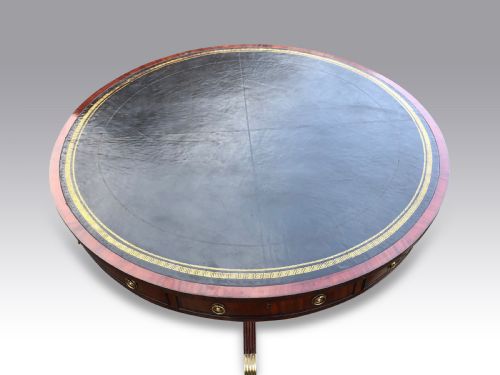 A REGENCY MAHOGANY EBONY DRUM TABLE - ADDITIONAL PHOTO 3