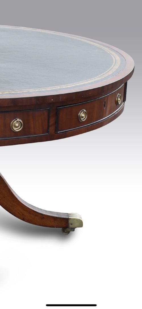 A REGENCY MAHOGANY EBONY DRUM TABLE - ADDITIONAL PHOTO 4