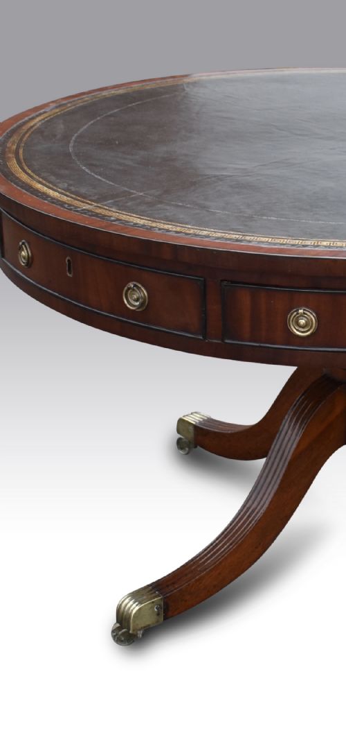 A REGENCY MAHOGANY EBONY DRUM TABLE - ADDITIONAL PHOTO 6