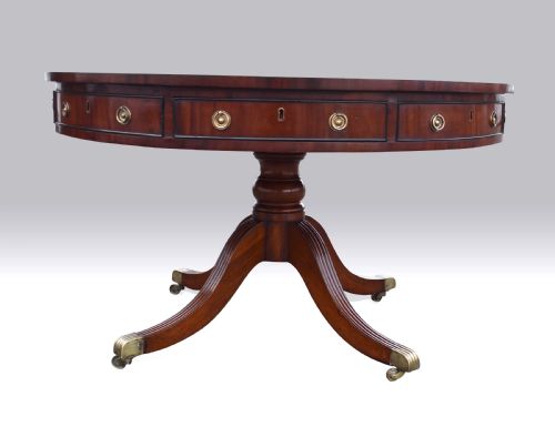 A REGENCY MAHOGANY EBONY DRUM TABLE - ADDITIONAL PHOTO 8
