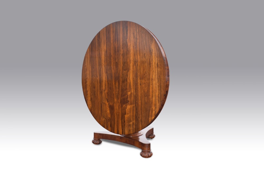 A LATE REGENCY ROSEWOOD CENTRE TABLE. View III