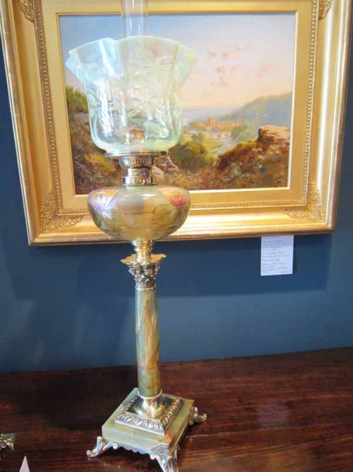 Fine Victorian Vaseline Oil Lamp
