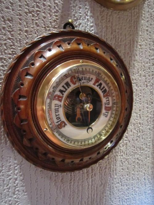 Small Victorian Walnut Barometer