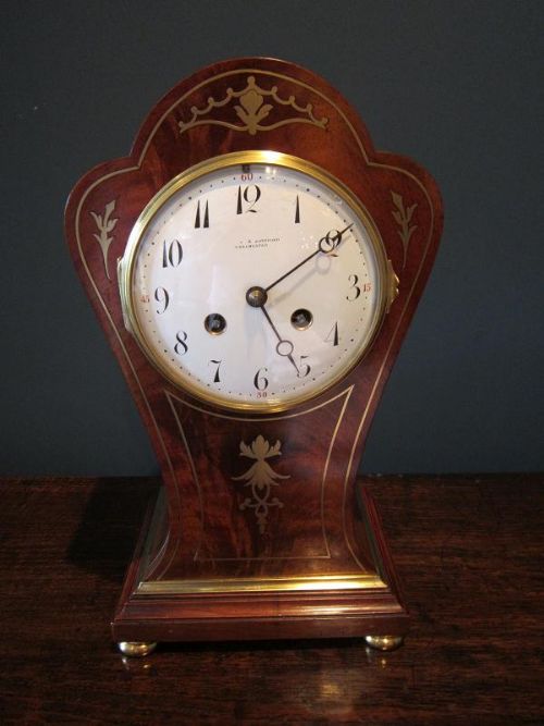 Outstanding Brass Inlaid Clock