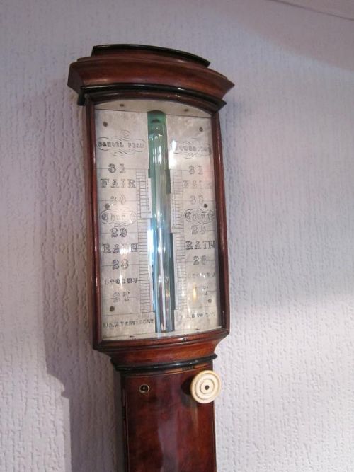 Fine Early Victorian Bow Fronted Stick Barometer