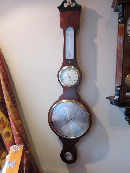 Quality Early Victorian Clock/barometer