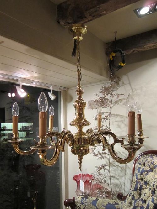 Superb Edwardian Cast Brass Chandelier