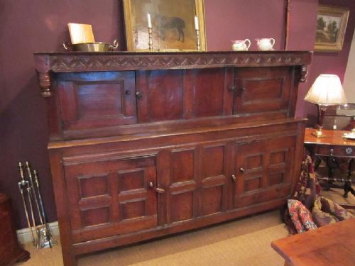 Superb Charles I Oak Court Cupboard