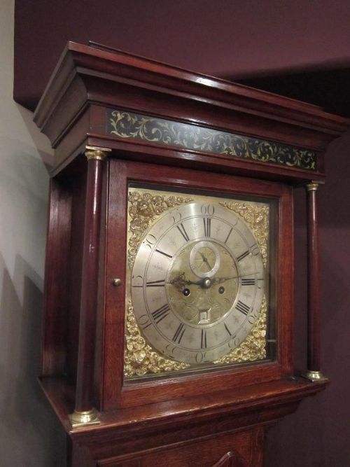 fig 1. FINE GEORGIAN MANCHESTER LONGCASE CLOCK
