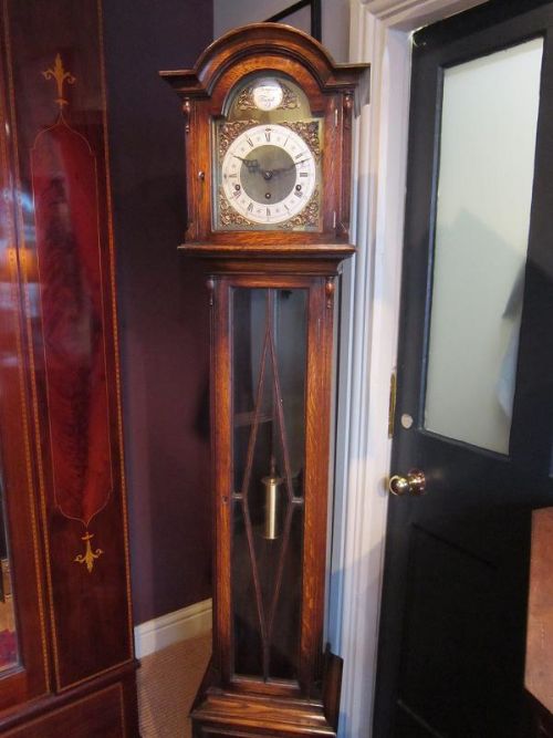 Quality Edwardian Glazed Door Grandmother Clock