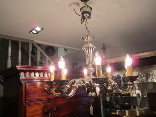Superb Edwardian Silver Plated Chandelier