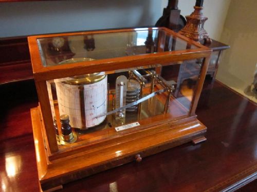 Quality Edwardian Oak Barograph
