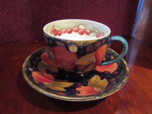 Moorcroft Pomegranate Cup & Saucer