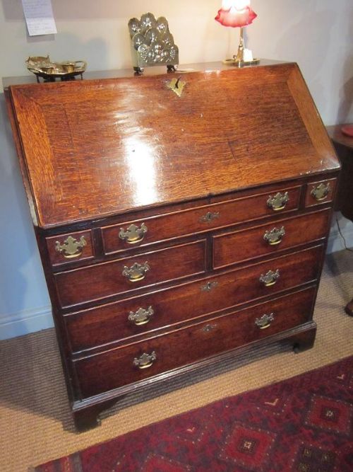 Quality Small Mid Georgian Oak Bureau