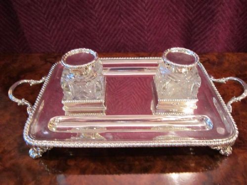 Fine Victorian Solid Silver Inkstand