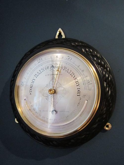 Quality Victorian Steel Aneriod Barometer