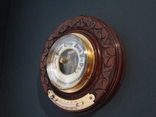 Small Victorian Walnut Barometer