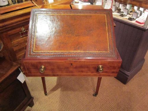 fig 1. FINE GEORGE III MAHOGANY WRITING/SEWING TABLE