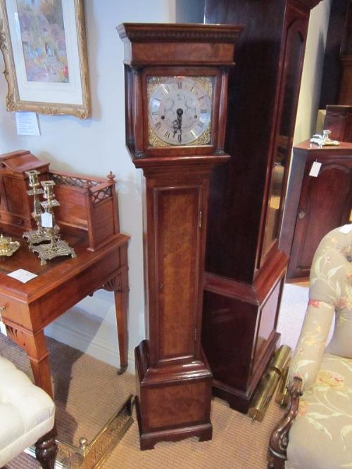 Fine Victorian Burr Walnut Miniture Longcase Clock