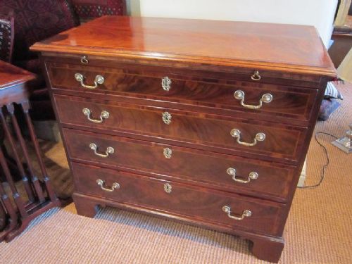 Superb George III Flame Mahogany Bachelors Chest