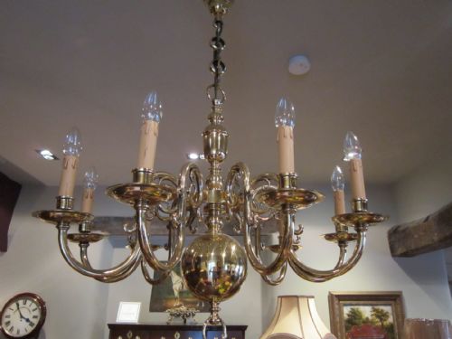 Superb Edwardian Brass Chandelier