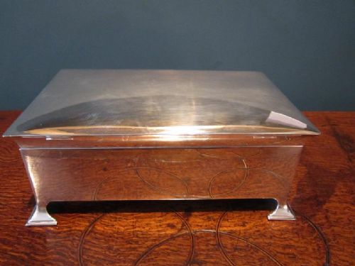 Fine Art Deco Silver Cigar Box