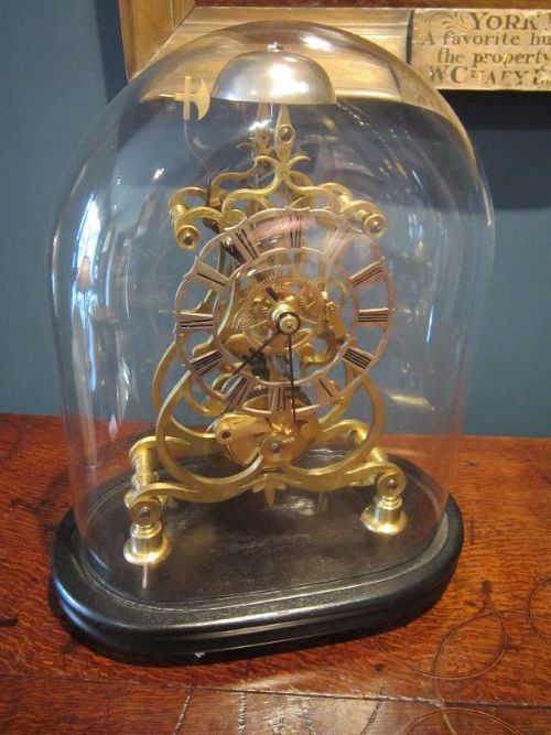 Fine Early Victorian Fusee Skeleton Clock
